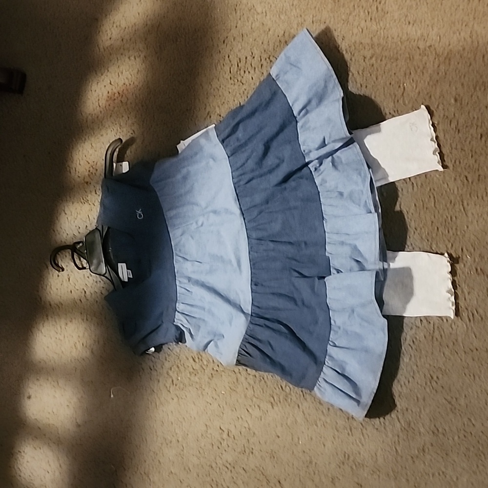 2pieces set pants and bleu jean top Calvin Klein girls